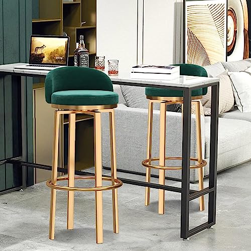IPSU Swivel Bar Stools Set of 4 Green