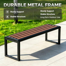 Vttui Backless Outdoor Park Bench, Heavy‑Duty Metal Frame