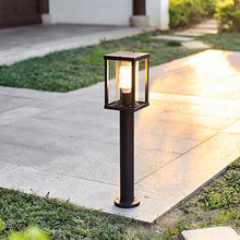 ZEELYDE Post Lights Outdoor,Modern Minimalist Outdoor Lawn Lamp Waterproof Electric Garden Lamp Home District Decorative Landscape Lamp Die-Casting Aluminum Glass Lampshade Floor Lamp Night Lighting