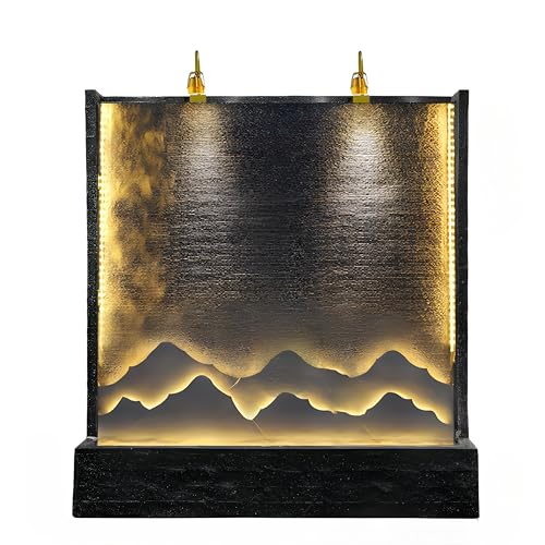 81.9 Inch Cement Concrete Fountain with LED Light for Indoor, Outdoor Decoration, Garden, Balcony, Housewarming Gift, Home Delivery(Middle)