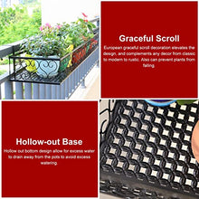 Jrameoy Balcony Railing Plant Stand, Metal, Black, with Guardrail Fence Design, 130 lbs Load Capacity