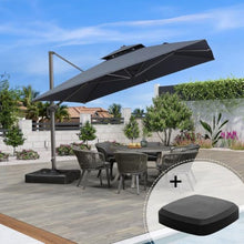 120'' Cantilever Advanced fabric Umbrella With Wheeled Base,Graphite Grey