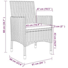 LPERTGFHU 7 Piece Dining Set, Poly Rattan Table & 6 Chairs, Cushioned