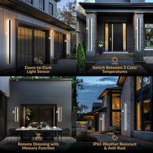MOD LIGHTING Haylen Sensor | Waterproof Outdoor Wall Light with Dawn-to-Dusk Sensor, Remote Control for Colour Temperature 3000K-6000K & Brightness, Long Patio Lights, Exterior Sconce, 1-Pack (79")