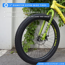 Generic 26 Inch Mountain Bike Men's Fat Tire Bicycle 26-Inch Wheels 3-Inch Wide Tire 7-Speed Steel Frame Double Disc Brake Yellow
