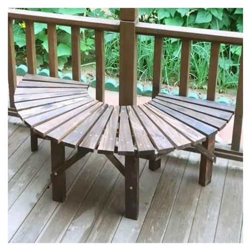 BXKCFYBSQ Tree Bench Wrap Around,Semicircular Outdoor Seat,Wooden Garden Stool,Solid Wood ​Slatted Splicing,Shape Extends Infinitely,for Yards Patios