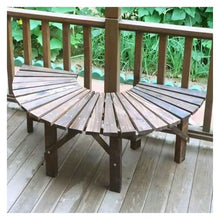 BXKCFYBSQ Tree Bench Wrap Around,Semicircular Outdoor Seat,Wooden Garden Stool,Solid Wood ​Slatted Splicing,Shape Extends Infinitely,for Yards Patios