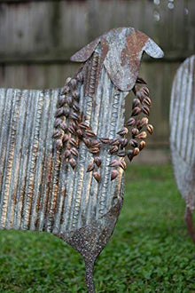 MY SWANKY HOME Rustic Corrugated Metal Sheep Yard Art Set 3 Lawn Garden Decoration Stake