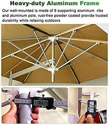 JOMRTS Parasol Patio Umbrella Outdoor Umbrella Outdoor Wall-Mounted Patio Umbrella, Stronger Frame Outdoor Umbrella WithRibs, Aluminium Tilting Sunshade Beach Umbrella Shade (Green 7.2ft/2.2m)