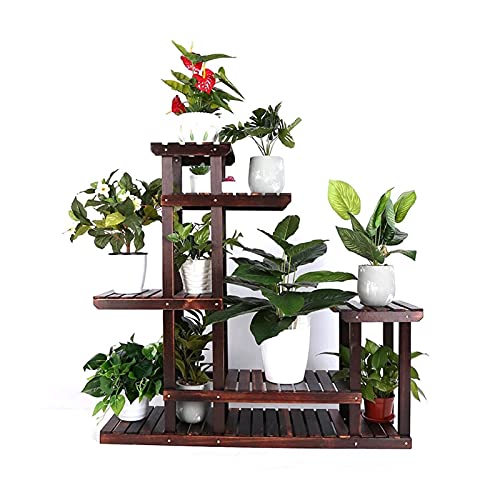 ZHOUYANB Plant Standplant Shelf Vintage Wooden Stand Balcony Flower Pot Ladder Outdoor Garden Planter Indoor Plants Pots Home Storage Decor Rack