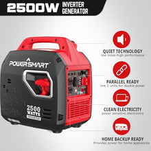 PowerSmart 2500-Watt Portable Gas Inverter Generator, Super Quiet, High Fuel-Efficient Generator, Lightweight, EPA Compliant 2025