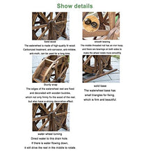 Wooden Water Wheel Fountain for Garden Patio Pond Pool, Vintage Outdoor Indoor Balcony Ornamental Waterfall Fountain, with Water Pump and Stand, fir Wood, 20cm, 30cm, 60cm,80cm