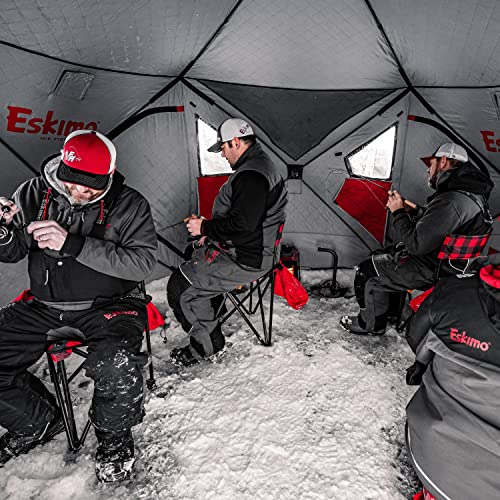 Eskimo Outbreak 650XD Pop-up Portable Insulated Ice Fishing Shelter 5-7 Person Red/Black