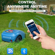 TYYMLY Robotic Lawnmower with Parallel Path Mowing,33% Gradient and Rain Sensor,APP Controlled Robotic Lawnmower with Charging Station(Blue)