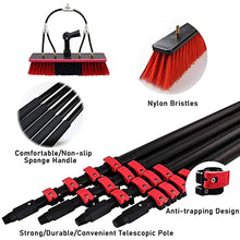 3-12m Window Poles, 40FT Adjustable Window Poles Window Brush Equipment, Cleaning Photovoltaic and Solar Panels, 5m Pole, 35cm Brush Head,35cmbrushhead-7.2M/24FT