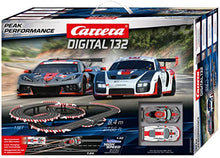 Carrera Digital Electric Slot Car Racing Track Set with Two Cars & Dual-Speed D132 Peak Performance Multi-color