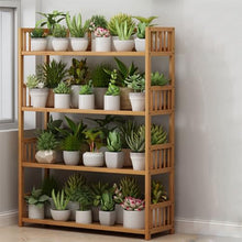 4 Tier Wood Plant Holder Shelf Indoor Outdoor Bamboo Plant Shelf Multiple Flower Pot Display Shelf Multifunctional Storage Rack Holder Floor Standing Plant Stand For Patio Balcony Garden Yard