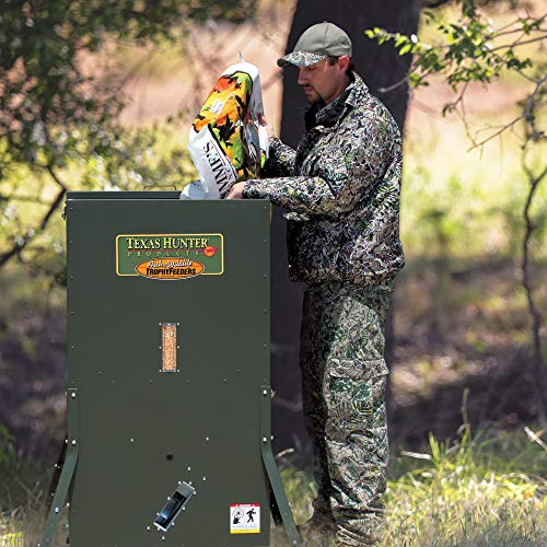 Texas Hunter Products Hide-A-Way Directional Wildlife Feeder 500lb Capacity Hunter Green