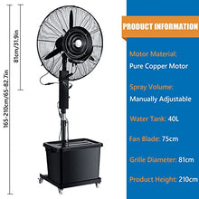 KUYBTU Commercial Home Outdoor Cooling Misting Fan, 90° Oscillating with 3-Speed Settings, Ideal for Patio Garden Backyard Use-A-81cm/31.9in