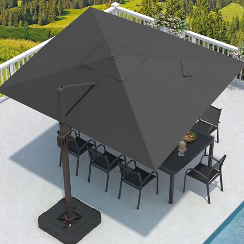 MPL Shade 9' X 12' Cantilever Patio Outdoor Umbrella with Base Included