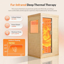 OUTEXER Infrared Sauna Home Sauna Spa Room Chilean Pine Wood 1200W 120v