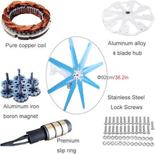 16000W/20000W Solar Wind Power Kit Wind Turbine Kit 12V 24V 48V Wind Turbine Generator with 8/10 blades - Off Grid power for Boat,Caravan,Motorhome,Lighting,Shed,Hut,Log Cabin(16000W(8 blades),48V)