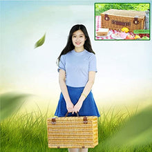 ZYBB Picnic Basket Wicker with Cutlery Insulation Bag Napkin Willow for 4 People (Color:B)