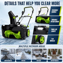 Cordless Electric Snow Blower with Foldable Push Handle 4Batteries