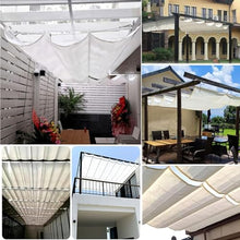 FENGZEQUAN Outdoor Pergola Shade Cover for Patio Deck Porch Retractable U Shape Wave Canopy Awning with Slide Flexible Design Hang Down Wire Cable Hardware Included(W2.4*L8m/W7.87*L26.25ft)