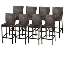 TK Classics Napa Outdoor Wicker Bar Stools Set of 8 Brown