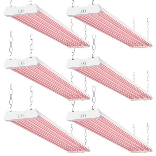 Sunco 6 Pack 4FT Full Spectrum LED Grow Lights, 80W, Super Bright