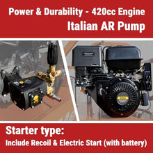 KoreJetMetal 4000 PSI Hot Water Pressure Washer, 4.0 GPM, 420cc Gas Engine with AR Pump, Commercial Heavy-Duty Power Washer for Trucks, Machinery, Concrete, Industrial Grease Removal