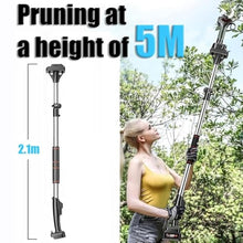 GHRERTX Cordless Electric Pruning Shears,Pole Saw Secateurs with Extension Pole,5m Long Reach Telescopic Pole Pruner,Cutting Diameter 50mm,150° Adjustable Head,Tree Scissors Pruners for Gardening