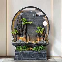 Xilin-872 Garden Fountain Yard Entrance Garden Decoration, Corner Landscape, Large Creative Rock Landscape Water Curtain, Waterfall Wall Outdoor Fountains