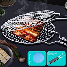 Stainless Steel Round BBQ Grill Mesh Home Roast Bacon Grill Tool Iron Barbecue Accessories Non-Stick BBQ (Color : D, Size : Round)