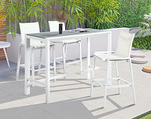 Meridian Furniture 380-T Nizuc Collection Modern | Contemporary Outdoor Patio Bar Table with Durable Aluminum Frame