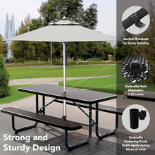 OUTTANS Commercial Metal Picnic Table, Black, 6' Rectangular
