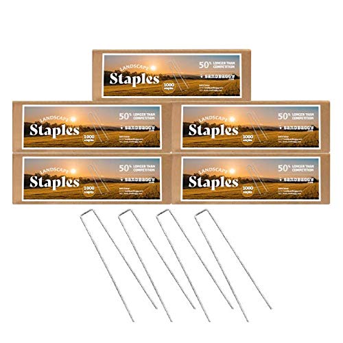 Sandbaggy 9 Inch Extra Long Landscape Staples - Heavy Duty Fabric Pins for Garden & Lawn (5,000 Staples)