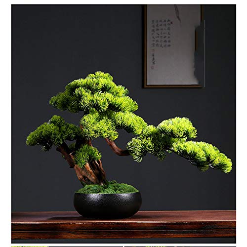 YXIANG56Q Fake Plants Welcome to the Real New Living Room Hotel Home Jewelry Green Plant Pot Potted Soft Root Carving Biser Plant Decoration Ornaments Bonsai Tree(A)