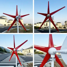 ZHOZHUT 12V 24V 48V Wind Turbine Generator Power Kit 800W-1200W Wind Turbine Generator with MPPT Controller and 5 Red Blades, 2.5m/s Low Starting Wind Speed Windmill Generator for Homes,1000w,48V