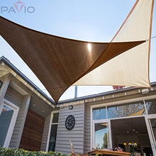 Patio Paradise 20' x 33' x 38.6' Triangle Super Ring Sun Shade Sail Brown, Large Shade Canopy Outdoor Heavy Duty Strengthen UV Block Fabric A-Ring Metal Spring Reinforcement - Customized