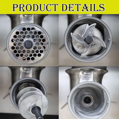 HQHAOTWU Electric Meat Grinder Stainless Steel 2200W Silver
