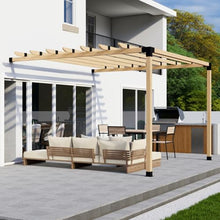 DIY Attached Pergola Bracket Kit with Roof Rafters - 6x6 Posts + 2x6 Rafters - Build Up to 12' x 12' - Steel Hardware Only