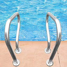 Swimming Pool Grab Rail Pool Handrails Rustproof Pool Stair Railing with Quick Mount Base Thickness 1mm 250lbs Load Capacity/Silver / 80x80x27cm (Silver 80x80x27cm)