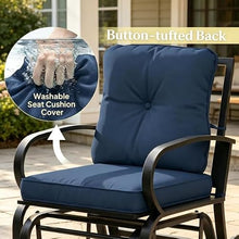 XITPEYEZY Outdoor Glider Chair with Cushions, Metal Frame, Navy Blue