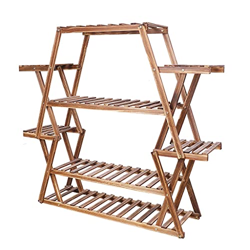 ZOCWJK Plant Stand Triangular Wood Plant Stand Indoor 6 Tier Flower Pot Holder Shelf Corner Display Rack,