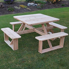 Furniture Barn USA- Cedar 44" Square Picnic Table, Unfinished