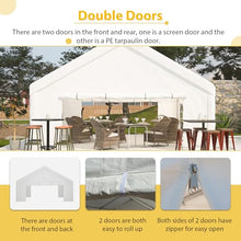 KEIKI 20x20ft Party Tent Heavy Duty, Outdoor Canopy Tent Carport Wedding Event Shelter BBQ Wedding Tents for Parties with Storage Bags & Removable Sidewall for Parties Carport Camping Garden Patio