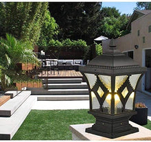 JINHH Continental Retro Industry Waterproof Outdoor Column Lamp Pathway Driveway Landscape Lighting Floor Lawn Floor Lamp Wall Patio Pillar Post Lamp E27 Exterior Pedestal Lamp