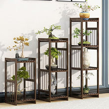 MENGKK Plant Stands Living Room Bedroom Floor Type Plant Rack Indoor Balcony Restaurant Flower Shelf Cloakroom Pot Stand(Brown M 31x31x98cm)